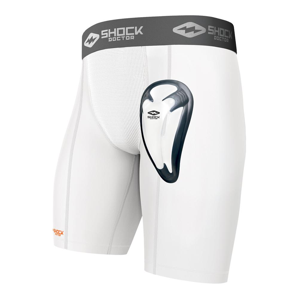 Shock Doctor Adult Compression Short with Bio-Flex Protective Cup,  Baseball, Hockey, Softball, Lacrosse, Football, and Soccer : :  Clothing