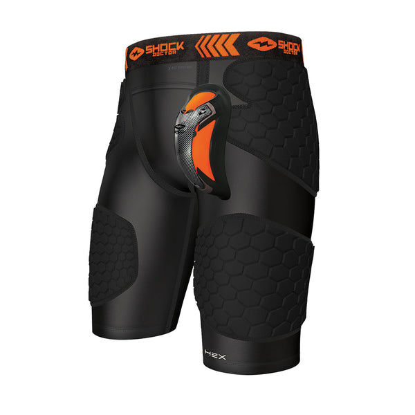Compression Short with AirCore Protective Cup White  Shock Doctor