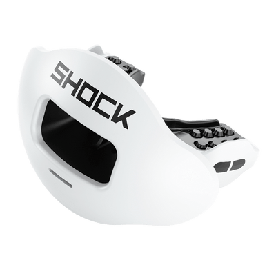 Shock Doctor Max AirFlow Football Mouthguard - White/Black - Front View