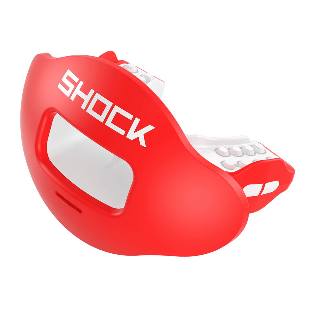 Shock Doctor Max AirFlow Football Mouthguard - Red/White - Front View