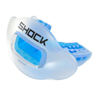 Shock Doctor Max AirFlow Football Mouthguard - Clear/Blue - Front View