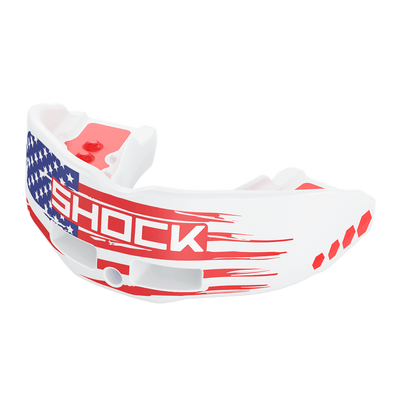 Shock Doctor Insta-Fit Youth USA Flag Mouthguard - Front Angle View