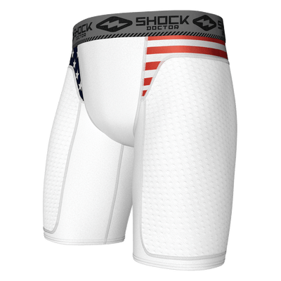 Shock Doctor USA Flag Core Padded Sliding Short - Front View