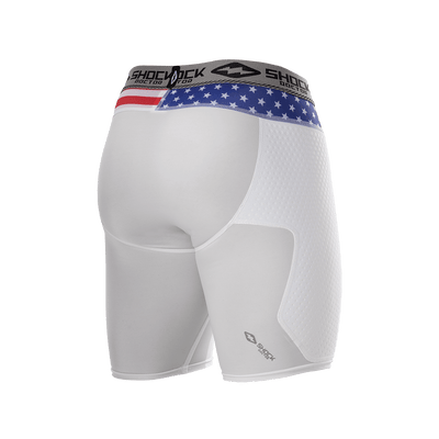 Shock Doctor USA Flag Core Padded Sliding Short - Back View