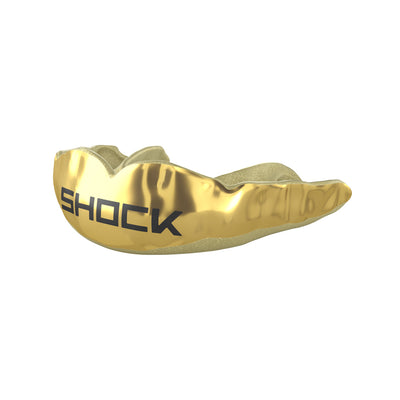 Shock Doctor MicroFit Gold Chrome Mouthguard - Front View