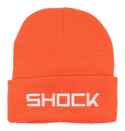 Shock Doctor Pylon Knit Orange Beanie - Ideal for Football, Hockey, & Lacrosse - Front Angle View