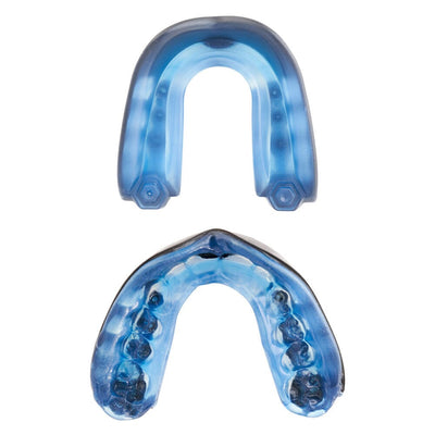 Shock Doctor Gel Max Mouthguard - Black/Blue - Molded Detail View - Before & After