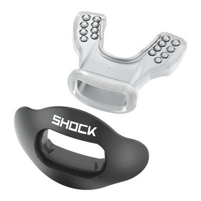 Shock Doctor Interchange Lip Guard Mouthpiece + Shield - Black - Separate Mouthpiece and Shield