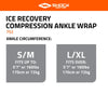 Shock Doctor Ice Recovery Compression Ankle Wrap - Size Chart