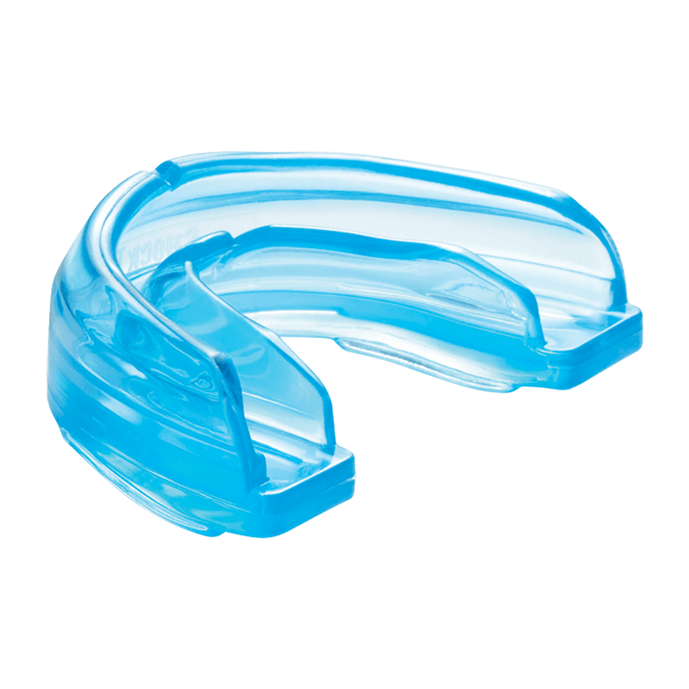 Shock Doctor Blue Braces Strapless Mouthguard for Youth and Adult Athletes - Side Angle