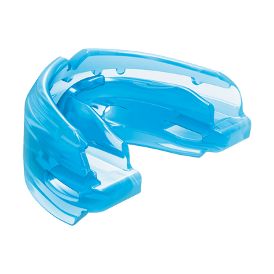 Shock Doctor Double Braces Blue Strapless Mouthguard - Angle View