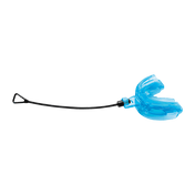 Shock Doctor Double Braces Blue Strapped Mouthguard - Front View