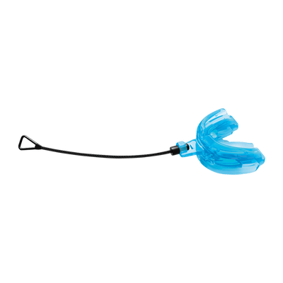 Shock Doctor Double Braces Blue Strapped Mouthguard - Front View
